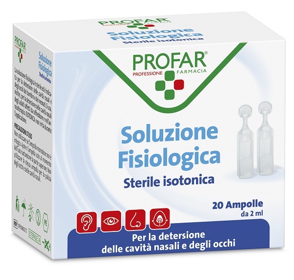 PROFAR SOLUZIONE FISIOLOGICA STERILE ISOTONICA 2 ML 20 AMPOLLE - farmasorriso.com