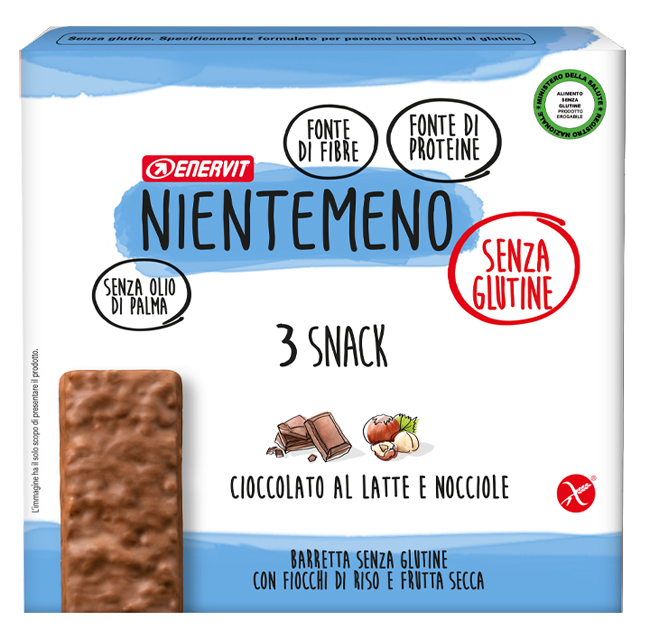 NIENTEMENO BAR CIOCCOLATO AL LATTE NOCCIOLE 3 X 33 G - farmasorriso.com