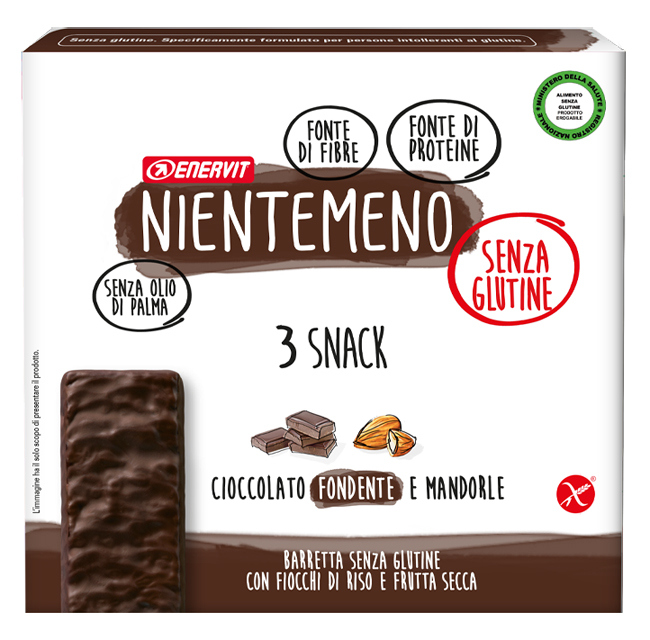 NIENTEMENO BAR FONDENTE MANDORLE 3 X 33 G - farmasorriso.com