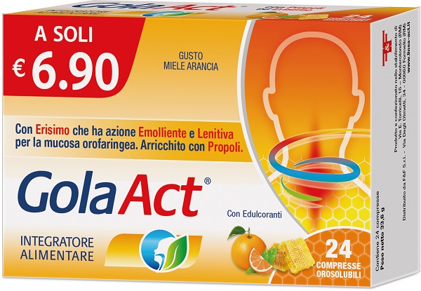 GOLA ACT MIELE ARANCIA 24 COMPRESSE OROSOLUBILI - farmasorriso.com