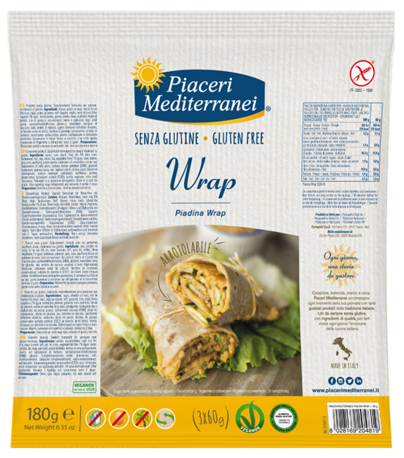 PIACERI MEDITERRANEI PIADINA WRAP 180 G - farmasorriso.com