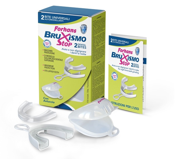 BITE UNIVERSALI AUTOMODELLANTI BRUXISMO STOP FORHANS 2 PEZZI - farmasorriso.com
