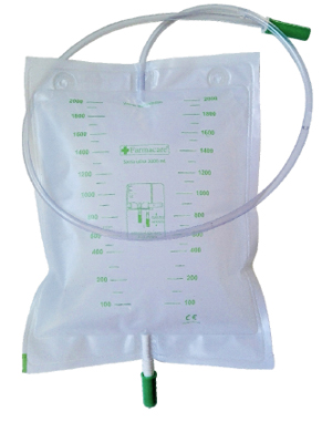 SACCA DA LETTO PER RACCOLTA URINA DA 2 LITRI CON SCARICO TUBO 130 CM 10 PEZZI - farmasorriso.com