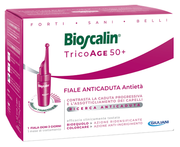BIOSCALIN TRICOAGE 50+ 20 FIALE ANTICADUTA ANTIETA' DOPPIA TAGLIO PREZZO - farmasorriso.com