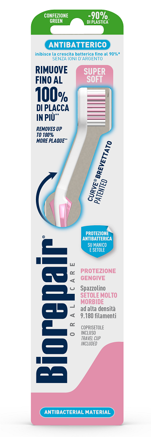 BIOREPAIR ORAL CARE ANTIBATTERICO SPAZZOLINO PIU' COMFORT PROTEZIONE GENGIVE SETOLE SUPER SOFT - farmasorriso.com