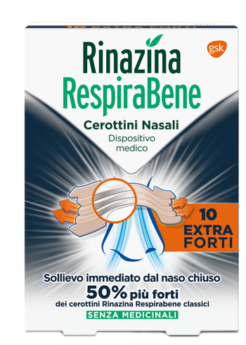 RINAZINA RESPIRABENE CEROTTI NASALI EXTRA FORTI 10 PEZZI - farmasorriso.com
