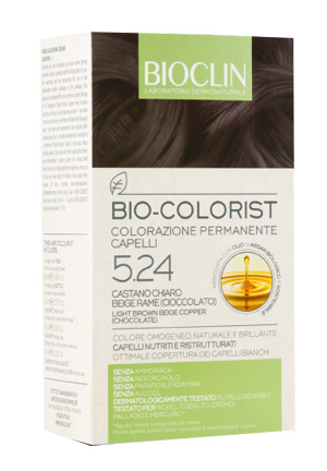 BIOCLIN BIO COLORIST 5,24 CASTANO CHIARO BEIGE RAME CIOCCOLATO - farmasorriso.com
