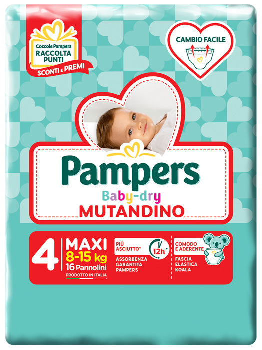PAMPERS BABY DRY MUTANDINA MAXI 4 SMALL PACK 16 PEZZI - farmasorriso.com