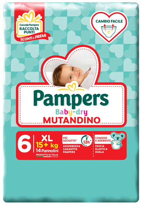 PAMPERS BABY DRY MUTANDINA XL 6 SMALL PACK 14 PEZZI - farmasorriso.com