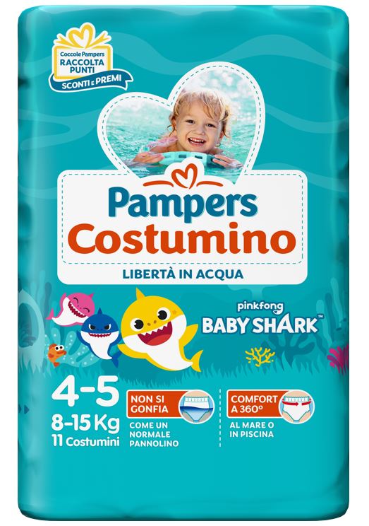 PAMPERS COSTUMINO BABY SHARK CP S 4-5 11 PEZZI - farmasorriso.com