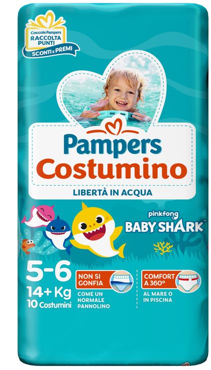 PAMPERS COSTUMINO BABY SHARK CP S 5-6 10 PEZZI - farmasorriso.com