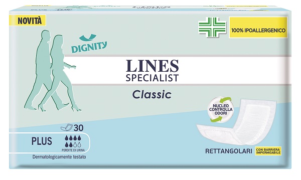 PANNOLONE LINES SPECIALIST CLASSIC RETTANGOLARE CON BARRIERA CONTROL 30 PEZZI - farmasorriso.com
