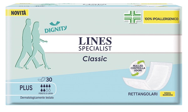 PANNOLONE LINES SPECIALIST CLASSIC RETTANGOLARE SENZA BARRIERA CONTROL 30 PEZZI - farmasorriso.com
