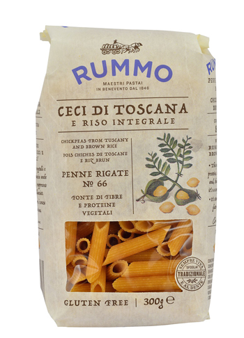 RUMMO PENNE RIGATE N 66 CECI DI TOSCANA E RISO INTEGRALE 300 G - farmasorriso.com