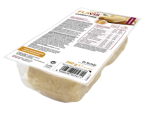 FLAVIS CIABATTINE PANINI BIANCHI APROTEICI 4 PEZZI DA 65 G - farmasorriso.com