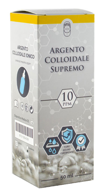 ARGENTO COLLOIDALE SUPREMO 10PPM CERTIFICATO CON CONTAGOCCE 50 ML - farmasorriso.com