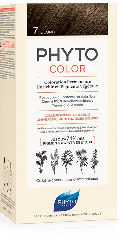 PHYTOCOLOR 7 BIONDO 1 LATTE + 1 CREMA + 1 MASCHERA + 1 PAIO DI GUANTI - farmasorriso.com