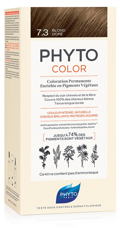 PHYTOCOLOR 7.3 BIONDO DORATO 1 LATTE + 1 CREMA + 1 MASCHERA + 1 PAIO DI GUANTI - farmasorriso.com