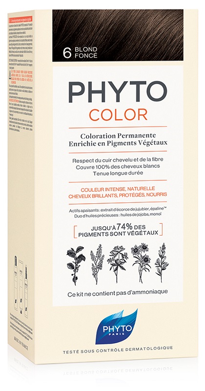 PHYTOCOLOR 6 BIONDO SCURO 1 LATTE+ 1 CREMA + 1 MASCHERA + 1 PAIO DI GUANTI - farmasorriso.com