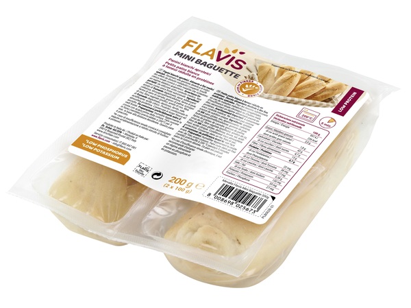 FLAVIS MINI BAGUETTE PANINI BIANCHI APROTEICI 2 PEZZI DA 100 G - farmasorriso.com