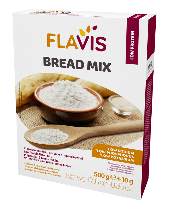 FLAVIS BREAD MIX PREPARATO PER PANE E IMPASTI LIEVITATI APROTEICI 500 G - farmasorriso.com