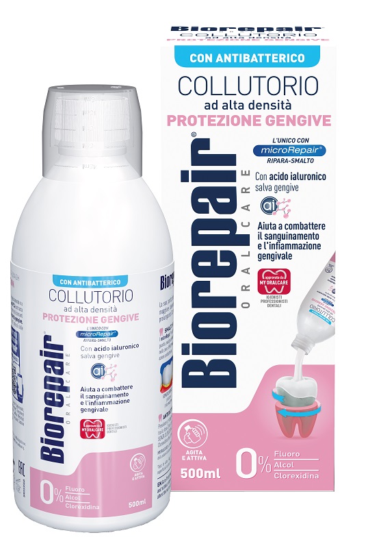 BIOREPAIR ORAL CARE COLLUTORIO ALTA INTENSITA' CON ANTIBATTERICO PROTEZIONE GENGIVE 500 ML - farmasorriso.com
