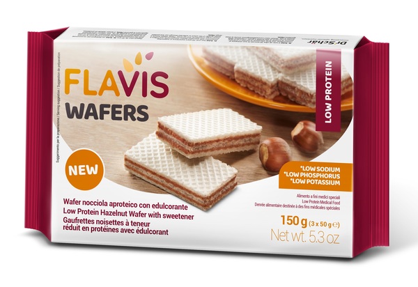 FLAVIS WAFERS NOCCIOLA APROTEICO 3 PORZIONI DA 50 G - farmasorriso.com