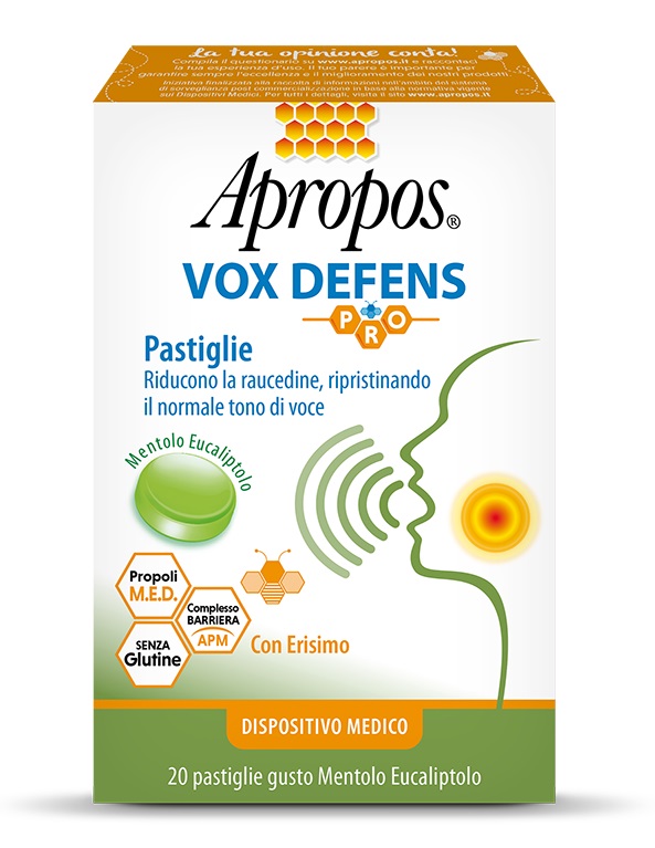 APROPOS VOX DEFENS PRO MENTOLO EUCALIPTO 20 PASTIGLIE - farmasorriso.com