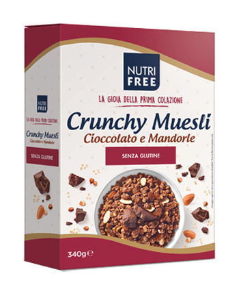 NUTRIFREE CRUNCHY MIX CIOCCOLATO E MANDORLE 340 G - farmasorriso.com