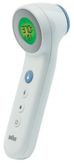 TERMOMETRO BRAUN TOUCH + NO TOUCH MODELLO BNT400 3 IN 1 PER MISURAZIONE TEMPERATURA A DISTANZA DELLA FRONTE CIBO E BAGNO - farmasorriso.com