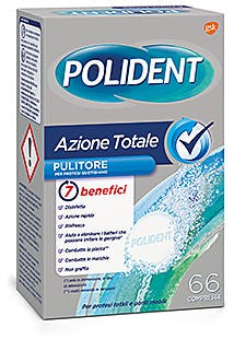 POLIDENT AZIONE TOTALE 66 COMPRESSE PULITORE PER PROTESI QUOTIDIANO - farmasorriso.com