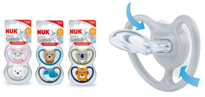 NUK SUCCHIETTO SPACE SILICONE 0-6 MESI 2 PEZZI - farmasorriso.com