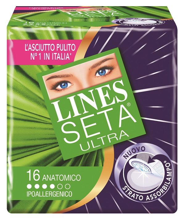 ASSORBENTE LINES SETA ULTRA ANATOMICO 16 PEZZI - farmasorriso.com