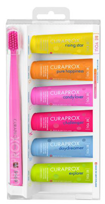 CURAPROX BE YOU MIXED SET 6 DENTIFRICI DA 10 ML + 1 SPAZZOLINO CS 5460 - farmasorriso.com