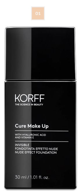 KORFF CURE MAKE UP FONDOTINTA INVISIBLE EFFETTO NUDE 01 - farmasorriso.com
