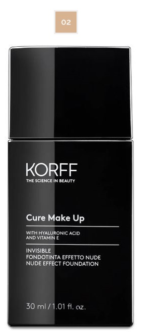 KORFF CURE MAKE UP FONDOTINTA INVISIBLE EFFETTO NUDE 02 - farmasorriso.com