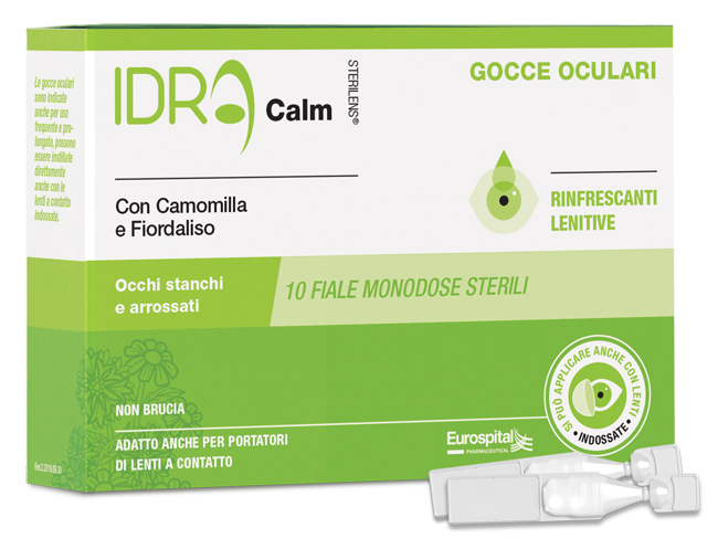 GOCCE OCULARI RINFRESCANTI STERILENS IDRA CALM CAMOMILLA E FIORDALISO 10 FIALE MONODOSE DA 0,33 ML - farmasorriso.com