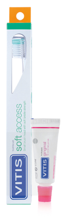 VITIS SPAZZOLINO SOFT ACCESS + DENTIFRICIO GINGIVAL 15 ML - farmasorriso.com