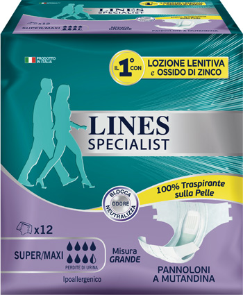 LINES SPECIALIST PANNOLONE A MUTANDA GRANDE 12  PEZZI - farmasorriso.com