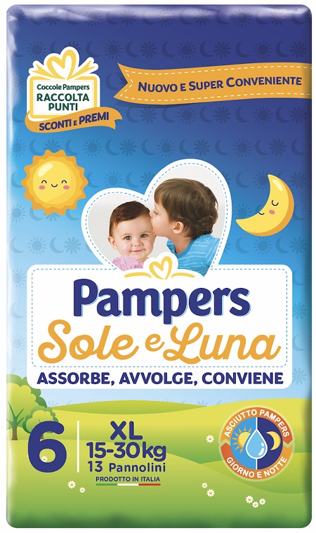 PAMPERS SOLE E LUNA XL 13 PEZZI - farmasorriso.com