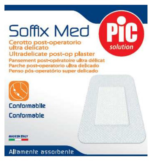 CEROTTO IN TNT ADESIVO 10X8 CM CON COMPRESSA ASSORBENTE 4,5X5,5 CM PIC SOFFIX MED 1 PEZZO - farmasorriso.com