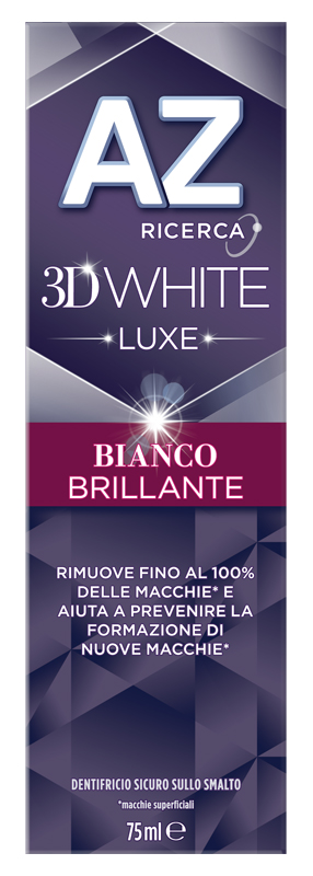 AZ 3D WHITE LUXE BIANCO BRILLANTE DENTIFRICIO 75 ML - farmasorriso.com