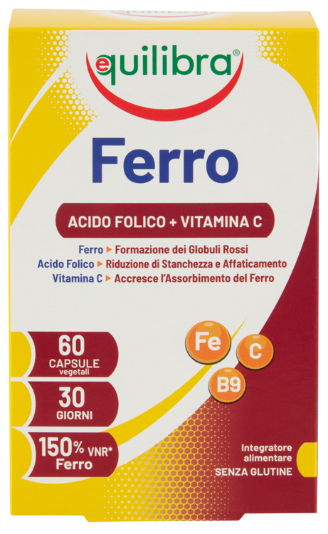 FERRO CON ACIDO FOLICO + VITAMINA C 60 CAPSULE - farmasorriso.com