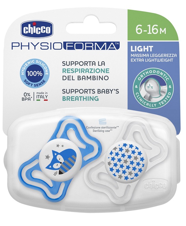 CHICCO SUCCHIETTO LIGHT BOY SILICONE 6-16 MESI 2 PEZZI - farmasorriso.com