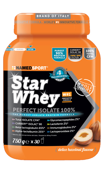 STAR WHEY PERFECT ISOLATE 100% DELICE HAZELNUT 750 G - farmasorriso.com