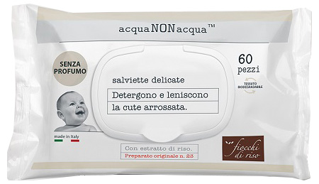 FIOCCHI DI RISO ACQUA NON ACQUA SENZA PROFUMO 60 SALVIETTE - farmasorriso.com