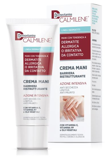 DERMOVITAMINA CALMILENE CREMA MANI BARRIERA RISTRUTTURANTE AZIONE INTENSIVA PER DERMATITE ALLERGICA O IRRITATIVA DA CONTATTO 75 ML - farmasorriso.com