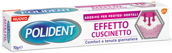 POLIDENT FISSATIVO EFFETTO CUSCINETTO ADESIVO PER PROTESI DENTALI 70 G - farmasorriso.com