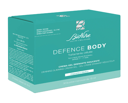 DEFENCE BODY TRATTAMENTO CELLULITE CREMA GEL DRENANTE RIDUCENTE 30 BUSTINE DA 10 ML - farmasorriso.com