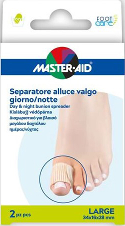 DIVARICATORE ALLUCE GIORNO/NOTTE MASTER-AID FOOTCARE LARGE 2 PEZZI D12 - farmasorriso.com